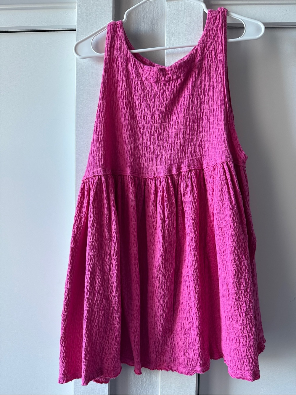free people beach hot pink textured mini dress, size small - Picture 4 of 10